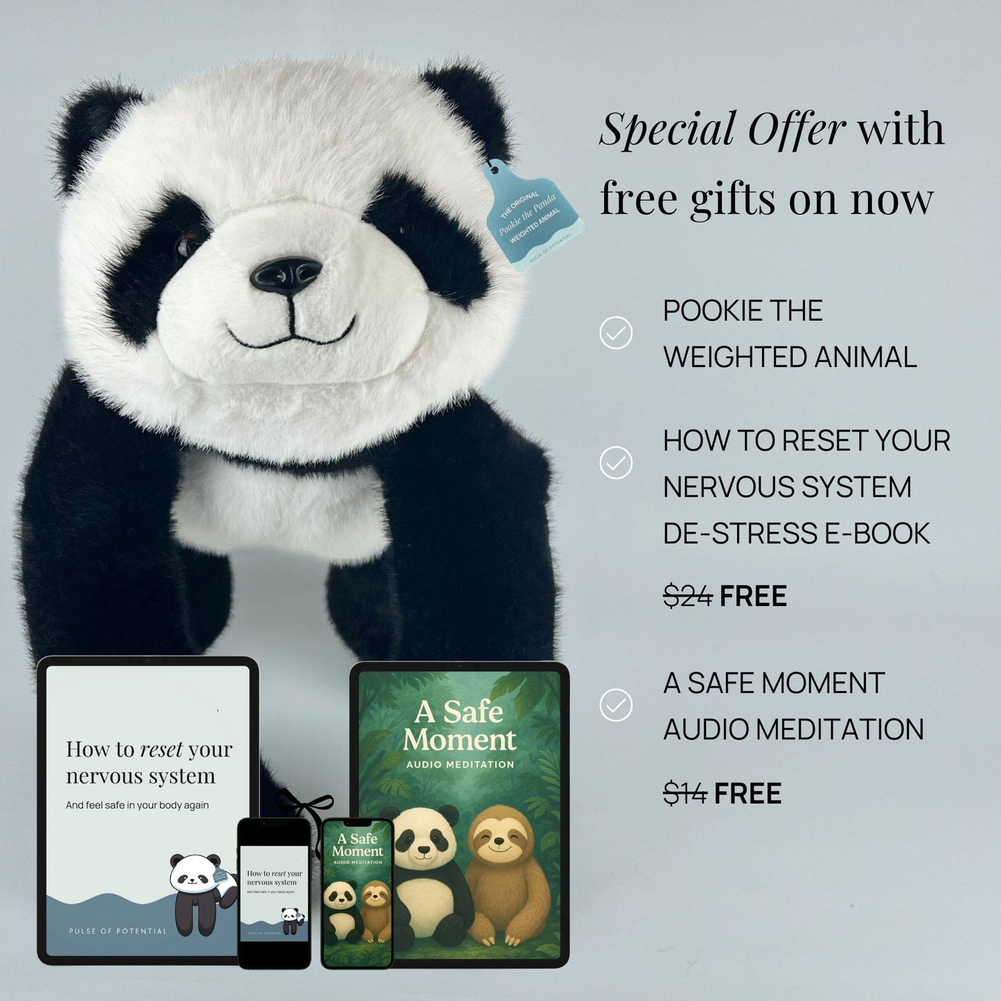 Pookie the Panda Weighted Animal
